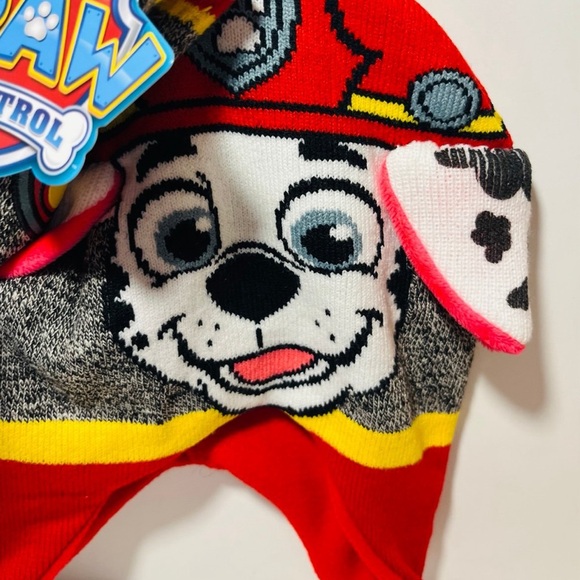 Berkshire Paw Patrol Marshall Ear Flap Hat & Mittens Set One Size Fits Most - Picture 2 of 11